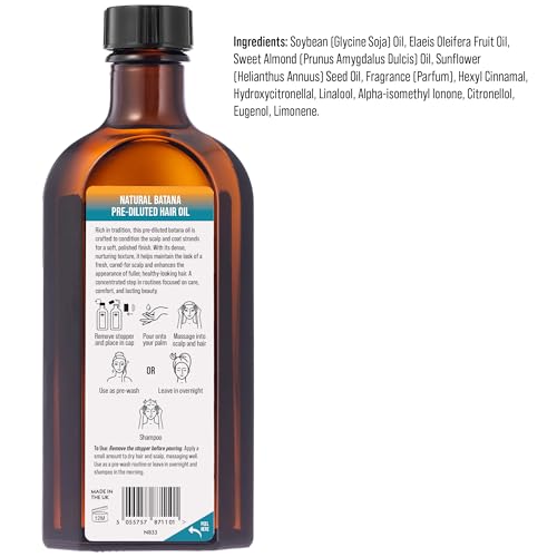 Nature Spell Batana-Öl für Haarwachstum, gebrauchsfertiges Kopfhautöl, stärkt & repariert geschädigtes Haar, pflegt Spliss, spendet Feuchtigkeit & Glanz, für alle Haartypen, vegan, 150 ml