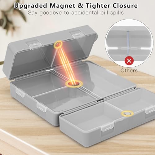 Image of FYY Travel Pill Organizer, Pill Box Medicine Case-2pcs Grey