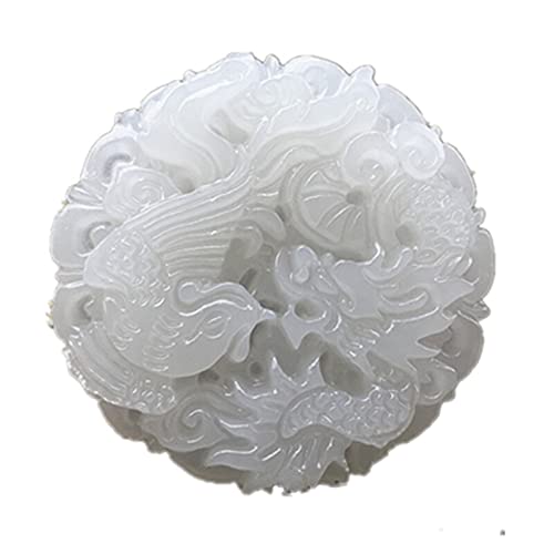 Collier phoenix blanc naturel : pendentif sculpté main d'exception