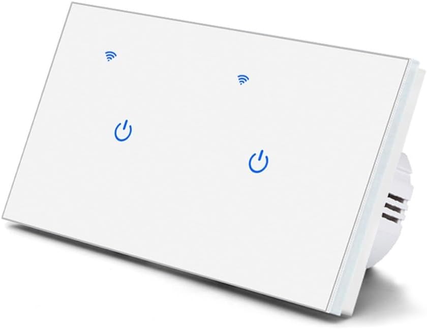 2-Way WiFi Smart Touch Switch for Tuya for Smart-Life App, 220V 10A Wall Light Switch with Voice Control and Remote Control For Home Office Use(2 Gang 2Way)