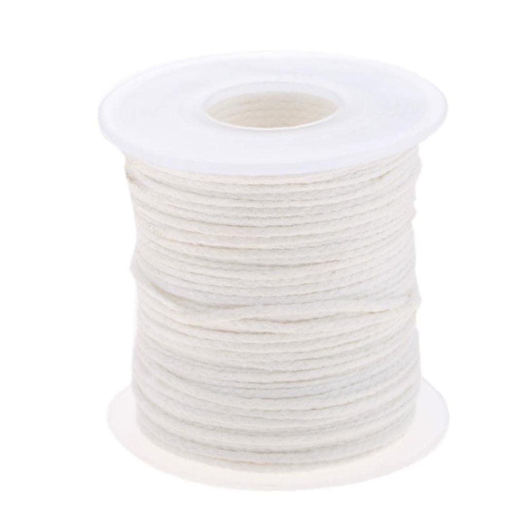 Bontannd White 1 Roll Candle Wick Spool Core Unwaxed Cotton Wicks Braid Design 61M 200Ft*2Mm Candles Making Craft
