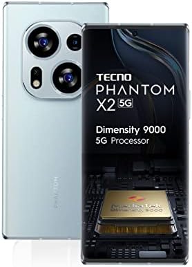 Tecno Phantom X2 5G Moonlight Silver (8GB RAM,256GB Storage) | World's 1st 4nm Dimensity 9000 5G Processor | Dual Curved AMOLED Display | 64MP RGBW Camera
