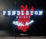 Real Glass Neon Light Sign Custom Pendleton Whisky Logo Handmade Glass Tube For Man Cave Wall Decor