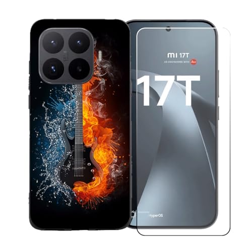 CongJiaLingXi�P�[�X�K�p�� Xiaomi 17T (6.59") + �������ꂽ�K���X�X�N���[���v���e�N�^�[�A�_��ȃV���R�[���V�F���o���p�[TPU�ی�J�o�[�̂���,BST16