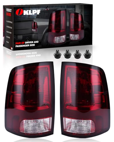Image of OKLPF Rear Brake Tail Light Compatible With Dodge Ram 1500 2500 3500 2009-2018,Ram 1500 Classic 2019-2024,Included Bulbs,Replace Smoked Red Taillight Assembly fit Factory Halogen Trims Only