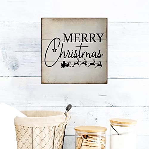 Plaque bois Merry Christmas pour décoration extérieure de Noël
