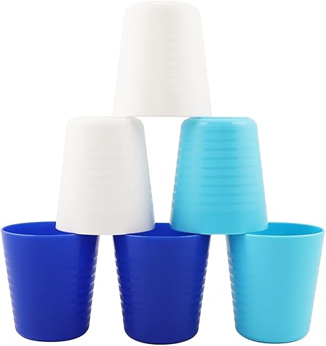 fulong Eco-friendly Unbreakable BPA Free Dishwasher Safe Plastic Drinking Cups for kids&Adult,Reusable Water Tumblers dishwasher safe (8oz-Set of 6)