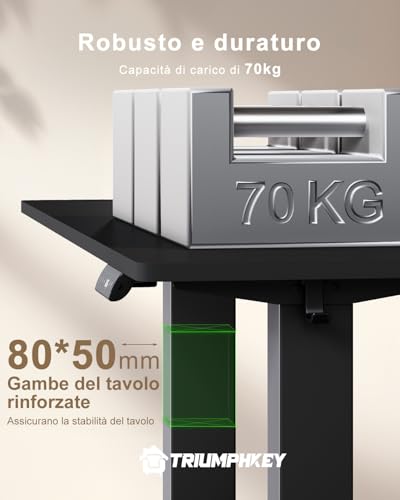 Scrivania Elettrica Regolabile in Altezza,200 x 80 cm,Presa USB, 3 Controllo Memoria, Scrivania Gaming, Altezza Regolabile, Anti-collisione, Tavolo da Computer,Piano Giuntato - Scrivania Gaming - Immagine 5