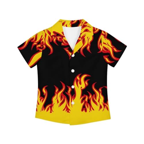 Pinupub Boys Hawaiian Shirt Cute Print Summer Short Sleeve Casual Button Down Aloha Shirts