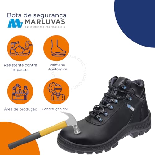 Bota Botina Amarrar Marluvas 70b22-bp-e-paz Masculina Azul (70B22EBPPAZ, BR, Adulto, Numérico, 43)