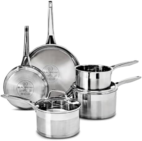Blackmoor 5-Piece Stainless Steel Pan Set/High Grade, PFAS-Free, ...