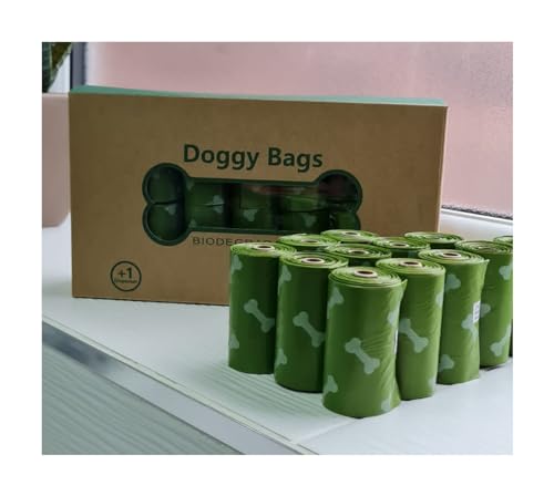 Dog Poop Bags with Dispenser, Lavender Scented Green Colour, Biodegradable Animal Waste Collection Bags, 360 Pieces Extra Thick and Strong Pet Poop Bags & Holder, 100% Leak Proof
