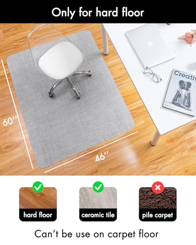 Image of BARoyal Office Chair Mat for Hardwood Floor Under Desk Computer Rolling Chair Mat for Wood /Tile Floor Non-Slip Heavy Duty Desk Rug PVC Plastic Hard Floor Protector 46 inchx 60 inch (Mist)