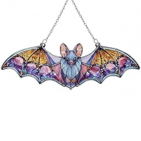 Dserhfy Halloween Car Rearview Mirror Charm Cartoon Bat/Cat/Ghost/Witch Acrylic Pendant 2D Flat Auto Interior Accessories For Cat Backpack Phone - View #6