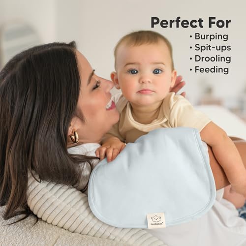 Image of Organic Burp Cloths Baby Boy & Girl - 5-Pack Super Absorbent Cotton Burping Cloths for Babies, Soft & Plush Newborn Spit Up Rags, Infant Towels for Milk Spit Up, Unisex, Large 21 inch x 10 inch (Flora Dew)