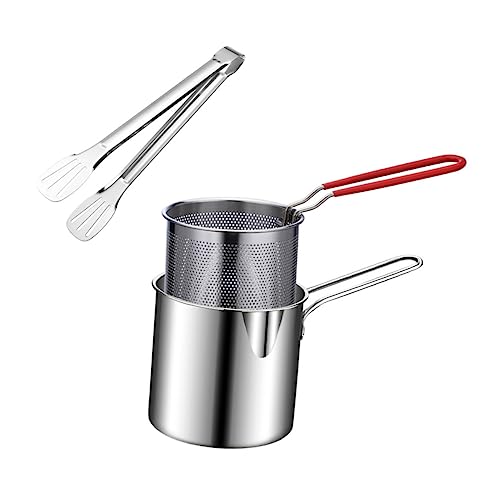 Alipis Deep Frying Pot Stovetop Fryer Basket Oil Fryer Pot Large Capacity Japanese Style Non-stick Fry Pan Easy to Clean