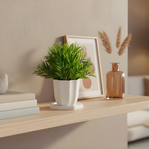 Image of fancymart Artificial Mini Bamboo Bunch in Pot - 22 cm Height, Perfect for Tabletop Decoration | Ideal for Home & Office Decor