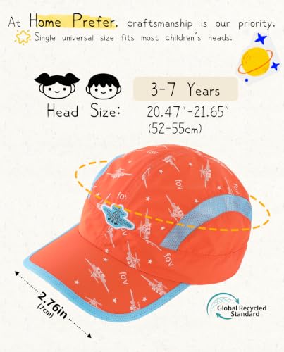 Image of Home Prefer Kids Lightweight Quick Drying Sun Hat Airy Mesh UV Protection Caps Boys Girls UPF50 Baseball Caps Run Beach Water