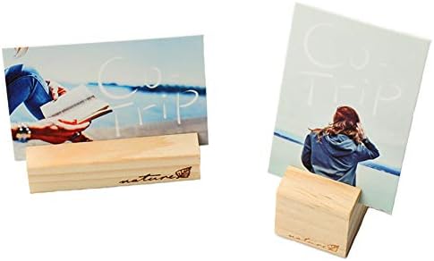 KAIGOTOQIGO 10 Pcs Wood Base Clip Holder DIY Table Name Number Card Holder Picture Memo Note Photo Message Clip for Christmas Party Wedding Table Name (Small)