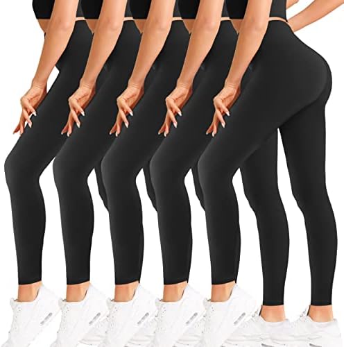 Natural Feelings High Waisted Leggings for Women Pack Tummy Control Athletic Yoga Pants Opaque Slim
