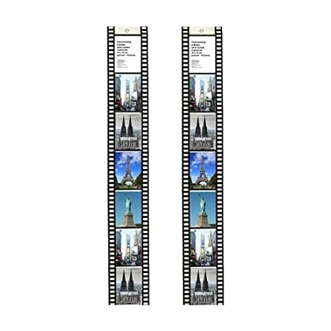 trendfinding 2 Photo Pockets 10 x 15 for 8 Photos Portrait Format Film Strips Decorative Photo Picture Card Holder Photo Wall Photo Holder Card Holder (10 x 15 Portrait Format 8 Photos), Black Cover