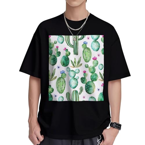 T-shirt manches courtes coton femme col rond imprimé cactus