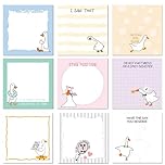 Funny Post It Notes, Cute Sticky Notes with Adorable Duck Designs, 9 Pack for Note-Taking, Reminders, and Gifting, Perfect for Students, Office Workers, and Teachers