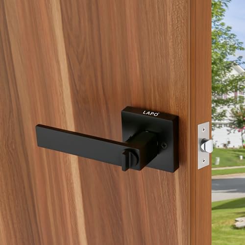 Image of LAPO Mortise Security Hardware for Main Door | Black Finish | Suitable for 30-50mm Thickness | 3 Computer Brass Keys | Reversible Fit| Easy Installation |Secure Door Lock | 3 Year Warranty