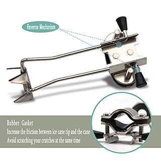 BRMDT Cane Ice Tip Attachment, Outdoor Non-Slip in Winter Durable Metal 5-Prong Tip, Improve Balance for Adult Outdoor Walking, Walking Sticks Tools (1 Pack)