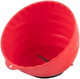 OEMTOOLS 25333 Red Magnetic Nut Cup, Curved Magnetic Parts Tray Holds Up to 5 Pounds, Attaches To Metal Surfaces, Multi-Use Nuts And Bolts Organizer Made From Durable ABS Plastic