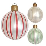 Giant Inflatable Christmas Balls - 60CM PVC Blow Up Decoration Ball Snowflake | Elk Inflatable Holiday Ornament for Christmas Indoor Outdoor Home Garden Lawn Yard Porch Decoration