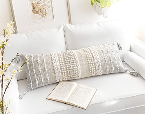 Blissblush LW Gray Decorative Lumbar Pillow Cover 14X36 thumb #5