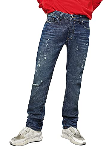 Diesel Safado CN028 Pantalon en jean coupe droite pour homme, bleu, 28W x 34L