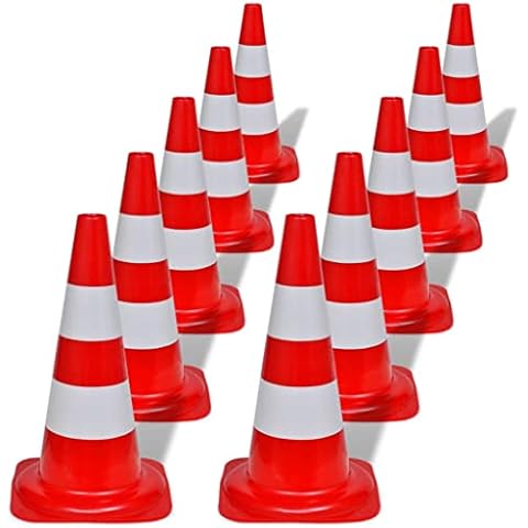 Conos de Tráfico Seguridad con Reflectantes Rojos y Blancos 50 cm de vidaXL Cover