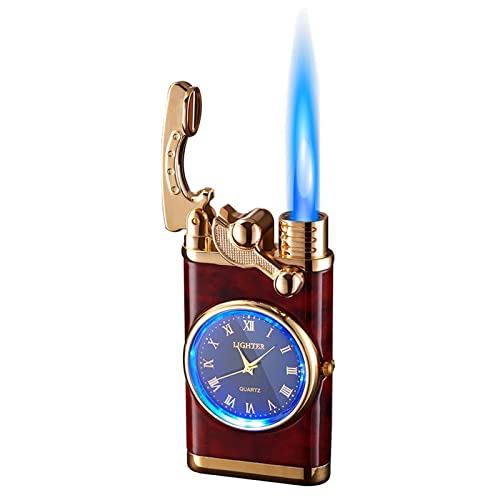 Creative Dial Rocker Arm Inflatable Lighter, Lighter With Electric Watch,Windproof Portable Candle Lighter For Grills Bbq Fireplaces Camping (D) #TOP6