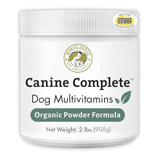 Wholistic Pet Organics Canine Complete - Dog Multivitamin Powder - 2 Lb - Daily Dog Vitamins and Supplements for Homemade Food - Immune System, Skin, Coat & Overall Health - Small and Large Breed