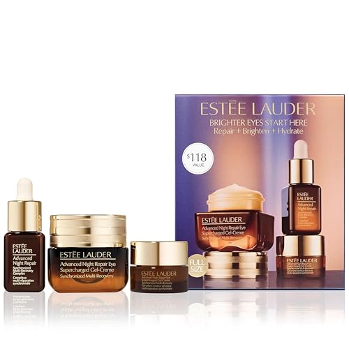 Estée Lauder Advanced Night Repair Eye Cream 3-Piece Travel Size Skincare Set | Repair + Brighten + Hydrate | Includes Face Serum 7ml + Eye Cream 15ml + 5ml