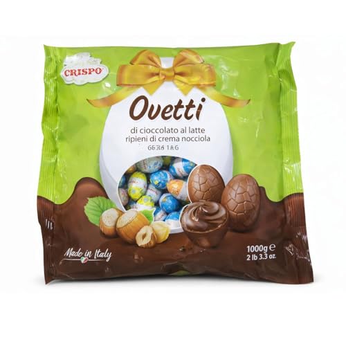 Huevitos de Chocolate Rellenos de Crema de Avellana 1KG – 55% Relleno Cremoso – Chocolate con Leche – Ideal Pascua y Candy Bar