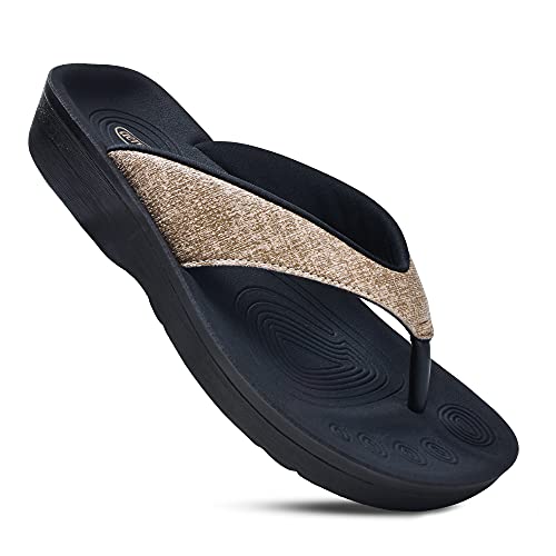 Aerothotic Women's Comfortable Orthotic Flip-Flops Sandal (Us Women 8, Mellow Brown) #TOP5