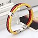 Caiyao Handwoven Flag Leather Bracelet Multicolor National Flag PU Leather Bracelet Wrap Bangle with Alloy Clasp for Women Men Wristband Jewelry-Germany