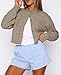 ATHMILE Cropped Cardigan Sweaters for Women Lightweight Crop Knit Y2k Fall Outfits Fashion Clothes 2026 Camel