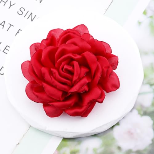 Image of CSIYANJRY99 Dainty Feather & Rose Flower Large Brooch Lapel Pins Delicate Elegant Handmade Flower Brooches Pin Classic for Wedding Party Dance Banquet for Women Dress Suit Ceremony Clothes Accessories Jewelry Valentine's Day Gifts