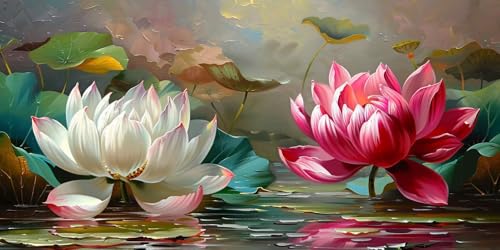 Broderie Diamant Kit Peinture 5D Lotus aux cristaux strass de haute précision