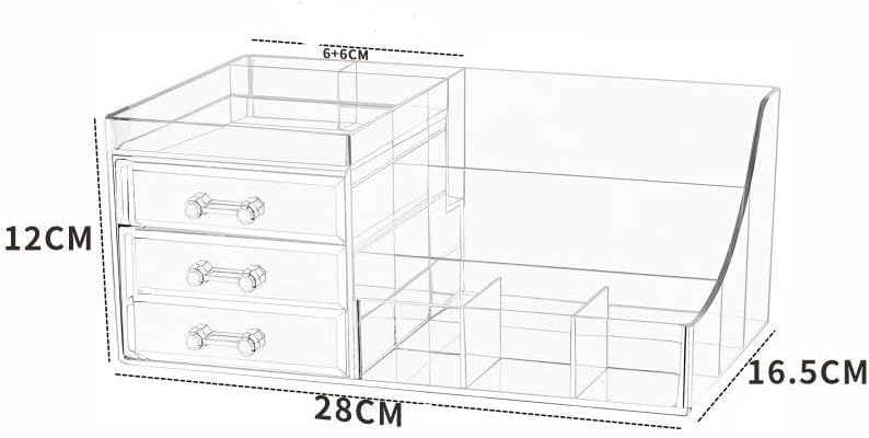 Miniatura 5 de Caja de almacenamiento de maquillaje cosmético y joyería de acrílico transparente -Cajas de plástico de almacenamiento -Ideal para baño