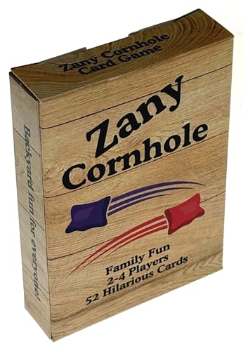 Zany Cornhole Card Deck - 52 Cards Add Challenges & Twists to Cornhole Boards - Universal Cornhole Accessory for Backyard Tailgate Parties