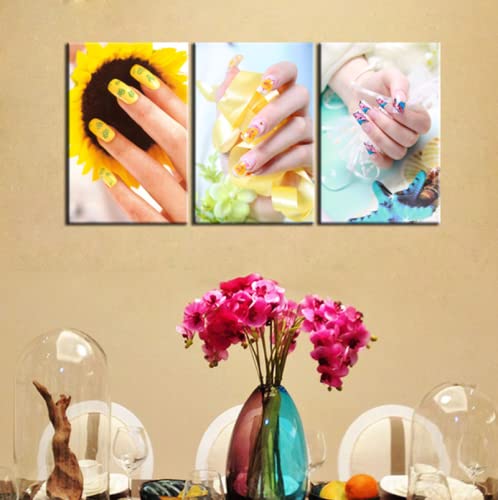 Pinturas Giclée de moderna estética para manicura cuadros de lienzo enmarcados 3 piezas