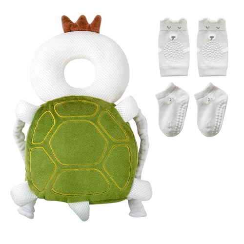 Image of Grnstf Baby Toddler Head Protector, Baby Head Protection Backpack, Adjustable, Lightweight and Breathable (Turtle)