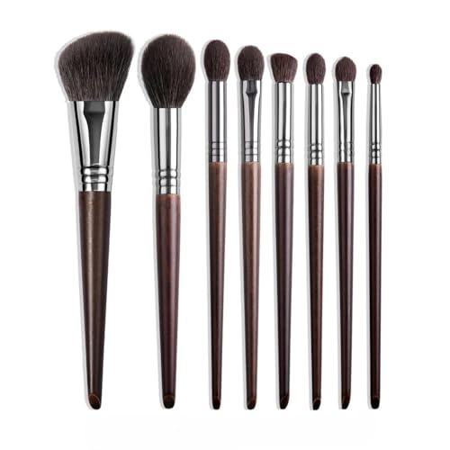 Lot de pinceaux de maquillage en poils de chèvre naturels, pour fard à paupières, fond de teint, blush, pour usage professionnel et personnel (XQ457810111219)