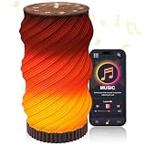 Touch Bedside Lamp with Sound Machine for Adults, Dimmable Night Light for Bedroom, 3-in-1 Bluetooth Speaker & White Noise Machine for Sleeping, Relaxation Dynamic Mood Lighting (Campfire/Breathing)