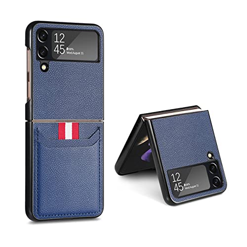 Étui Samsung Z Flip 3 bleu en cuir coque fine pour le quotidien